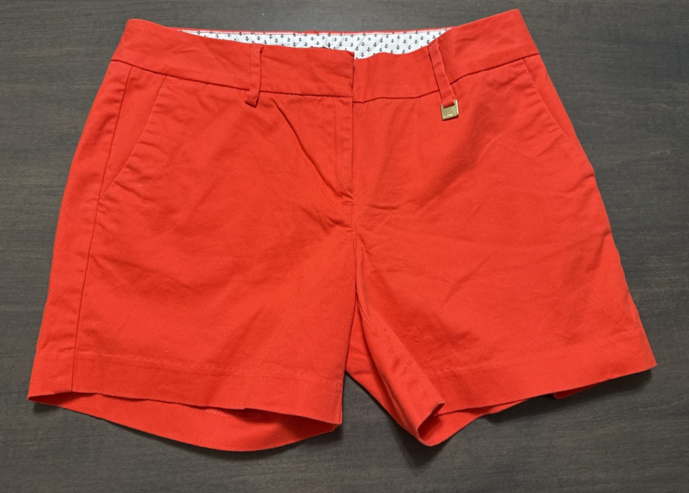 Nautica Casual Chino Shorts Preppy Orange Stretch size 2